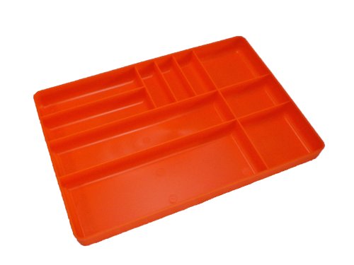 Protoco Tool Box Organization Plastic Tray with 10 Compartment, 16-Inch x 11-Inch x 1.5-Inch, Orange - color: Orange
