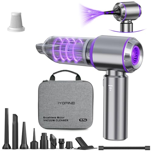 Vacuum/Air Duster 80,000RPM Super Power Mini Car Vacuum Cleaner | 4-in-1 air Blower Gun Air Duster & Air Blower & Pump Hand Electric air Duster Handheld dust Blower Blower Cordless