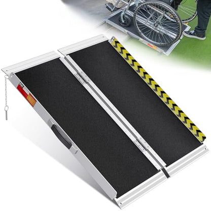 VNN Portable Wheelchair Ramp 3FT, Non-Slip Aluminum Ramps for Wheelchairs for Home, Handicap Wheelchair Ramps for Home Steps, Aluminum Loading Dock Plates, Doorways, Curbs, Stairs - size: 3FT (Usable height 3-9 inch)