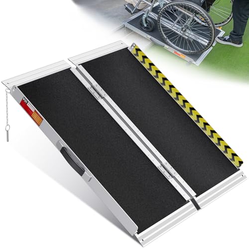 VNN Portable Wheelchair Ramp 3FT, Non-Slip Aluminum Ramps for Wheelchairs for Home, Handicap Wheelchair Ramps for Home Steps, Aluminum Loading Dock Plates, Doorways, Curbs, Stairs - size: 3FT (Usable height 3-9 inch)