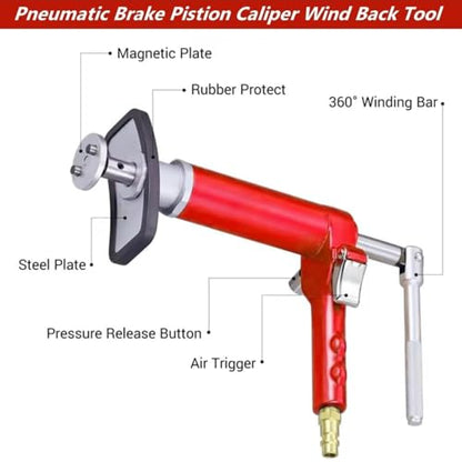 24PCS Pneumatic Brake Caliper Piston Wind Back Compression Spreading Tool Kit for Brake Pad Replacement, Heavy Duty Brake Piston Caliper Compression Tool Set with 22 Adapters Fits Most Vehicles - size: 24PCS Pneumatic Brake Caliper Compression Tool