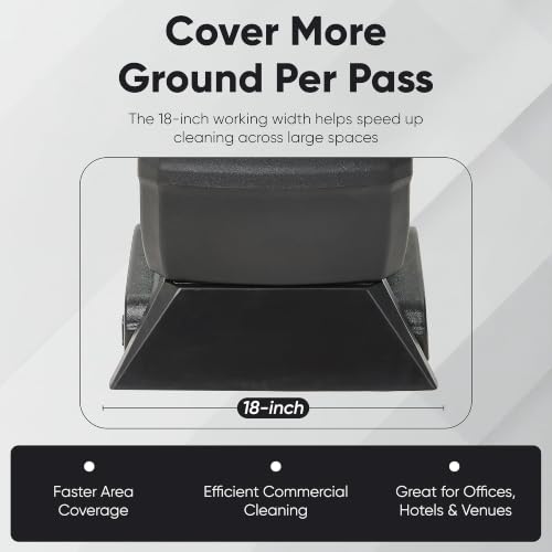 Commercial Carpet Cleaner Extractor 10-Gal Solution Tank 8-Gal Recovery Tank, 18” Cleaning Path, Low Noise Powerful Carpet Cleaner for Hotels, Offices, Large Areas & Professional Use