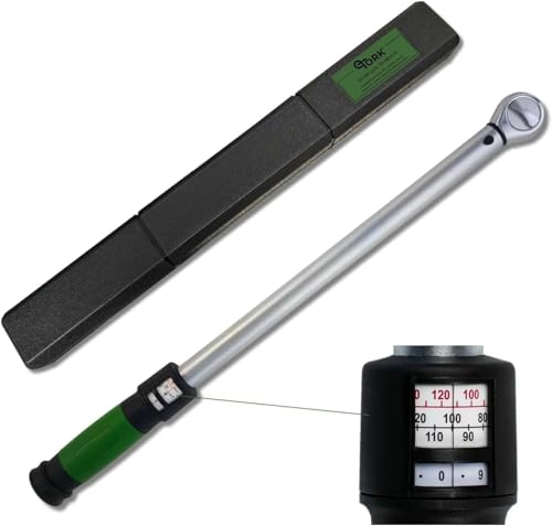 Click-Style Torque Wrench - ½” Drive 50 - 250 ft. lbs. (70-340 n.m) 45 Tooth Ratchet Socket Wrench for Mechanic Tool Set, Easy Read Scale, Ergonomic Grip, Professional Tools for Automotive Repairs - size: 1/2-Inch, style: 50-250 ft.-lb