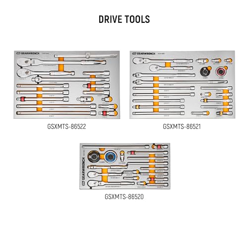 GEARWRENCH 873 Piece Master Mechanics Tool Set in Premium Modular Foam Trays with GSX Mobile Tool Storage | MEGAMOD873 - style: 873 Piece