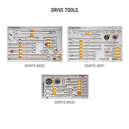 GEARWRENCH 873 Piece Master Mechanics Tool Set in Premium Modular Foam Trays with GSX Mobile Tool Storage | MEGAMOD873 - style: 873 Piece