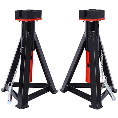 3 Ton Jack Stands, Heavy Duty Steel Car Jack Stand Pair with 6 Adjustable Height Positions, 6,000 lbs Capacity, Ratchet Axle Stands for Cars, Sedans & Light-Duty Vehicles, Black