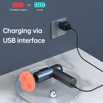Cordless Car Buffer Polisher kit w/ 2000mAh USB-C Rechargeable Batteries, Portable Car Buffer Waxer Kit w/ Extra 3pcs Disc, Polisher for Car Detailing Boat Sanding Scratch Removing