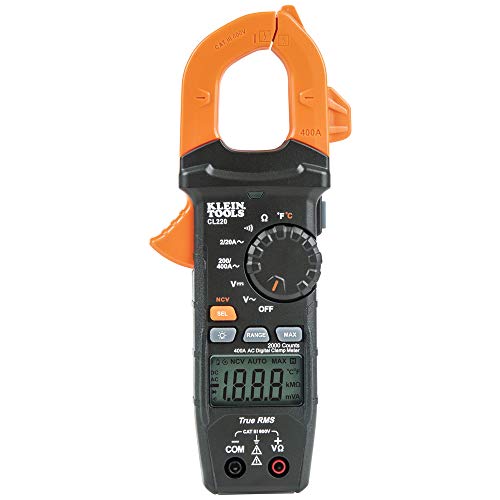 Klein Tools CL220 Digital Clamp Meter, Auto-Ranging 400 Amp AC, AC/DC Voltage, TRMS, Resistance, Continuity, NCVT Detection, and Temp - size: Clamp Meter