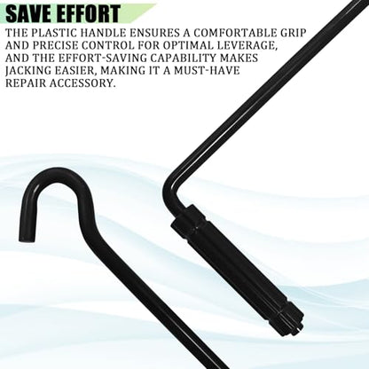 Car Jack Handle Scissor Jack Handle Replacement Car Lift Wrench Efficient Repair Tool Auto Universal Metal Tire Wheel Scissor Quick Lift Lug Handles Wrench for Cars Truck SUV Accessories