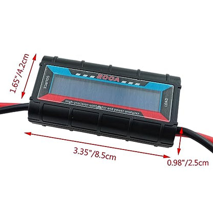200A High Precision RC Watt Meter Power Analyzer Voltage Amp Meter, Wattmeter Tester Amp Meter Monitor with Real-time Reading Backlight Digital LCD Screen for Battery, Solar, Wind Power - style: 200A