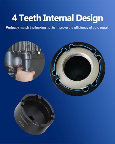 13pcs Grooved Lock Nut Socket Set with Internal Teeth, Spindle Nuts Socket Kit Ball Joints Axle Locknut Remove Install Locking Hub Socket for KM KML HM HML HMLL Groove Nut with 1/2'' KM0-KM12 - size: Internal Teeth