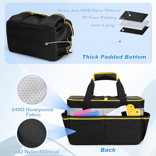 Rexmica Window Tint Tools Storage Bag | 12 Inch Tool Bag for Heat Gun/Vinyl Wrap Tools/Car Film Kit, Multi-functional Work Tote for Car Window Tinters Worker