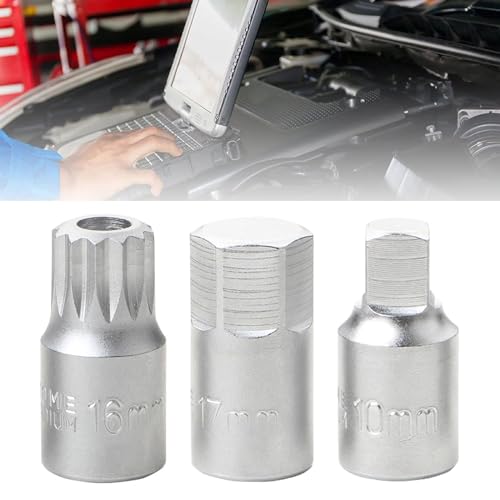 H17 Oil Sump Drain Plug Socket Wrench 3/8'' Drive Auto Repairing Transmission Gearboxes Screw Wrench Drain Plug Socket 3/8 - color: A