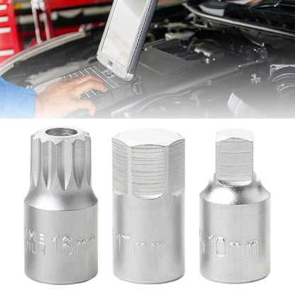H17 Oil Sump Drain Plug Socket Wrench 3/8'' Drive Auto Repairing Transmission Gearboxes Screw Wrench Drain Plug Socket 3/8 - color: B