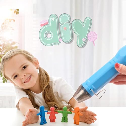 LDK Mini Heat Gun, 300W 2-Temp Settings Fast Heat Hot Air Gun | 392℉ & 662℉ Multi-Purpose Electric Heating Tools Shrink Pen for Crafts, Shrinking PVC, DIY, Embossing, Candle Making - color: Blue