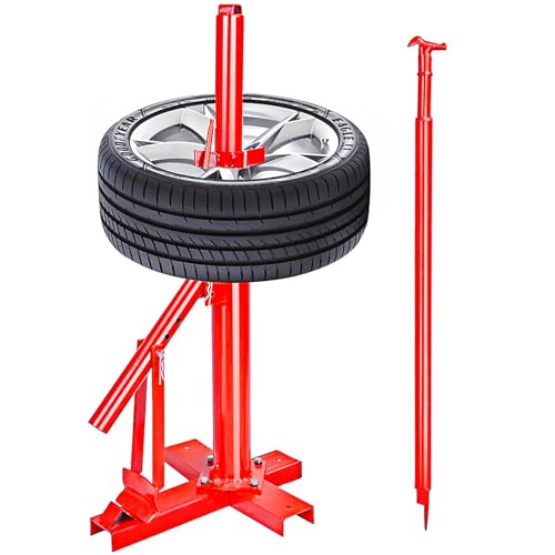 MOTOOS Manual Tire Changer Tire Bead Breaker Tool Tire Changing Tool Portable Tire Changer Base Bead Breaker Mounting Auto 7-1/2 x16, Red