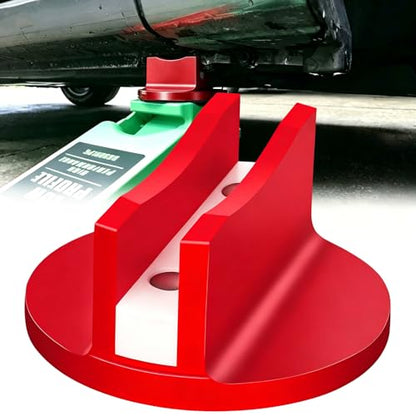 Magnetic Jack Pad Aluminum Slotted Adapter Puck Universal Pinch Weld Adapter Compatible with Sub-Frame Vehicle Jack Pad for Floor Jack- 1pc, Red - color: Red
