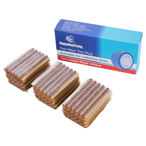 Tire Plugs 150pcs,Rubber Tire Repair Plugs Automotive Tire Puncture Repair Tool 4" x 1/4" for Tubeless Tires