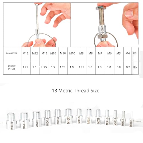 Nut and Bolt Thread Checker, Bolt Size Finder, 28 Male/Female Thread Gauges (15 Inch & 13 Metric) Thread Checker Standard and Metric, Bolts and Nut Identifier Gauge - size: 28 Gauges (15 Inch & 13 Metric)