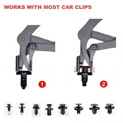 Car Clip Pliers,2026 Upgraded Trim & Door Panel Removal Tool,Damage-Free Fastener Remover for Auto Bumpers,Fender,Trim,Door Panels,Dashboard and Rivets Universal for All Vehicles (Red)