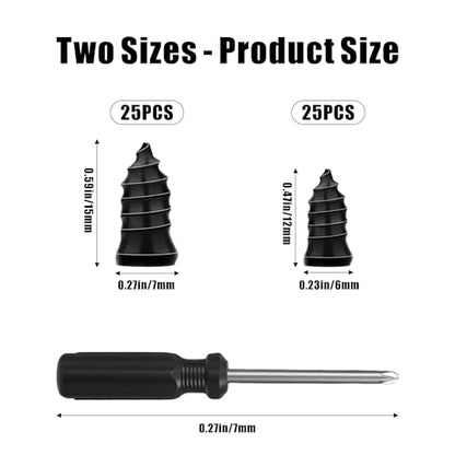 50 PCS Tire Repair Rubber Nails, Spiral Vacuum Tire Plug Kit, Fast Self-Service Puncture Repair Tools for Car, Truck, Motorcycle, Tractor Tire Puncture Repair
