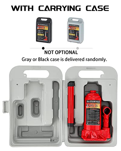 BAOSHISHAN Double Ram Bottle Jack Portable Hydraulic Jack (3 Ton with Case) - size: 3 Ton with Case