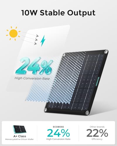 10W Solar Battery Charger, 12V Maintainer - Waterproof for Car & RV | Smart Solar Trickle Charger With Indicator Lights, Reverse Protection, No Overcharge for Car, Truck, Boat, Rv, Motorcycle. - style: 10W