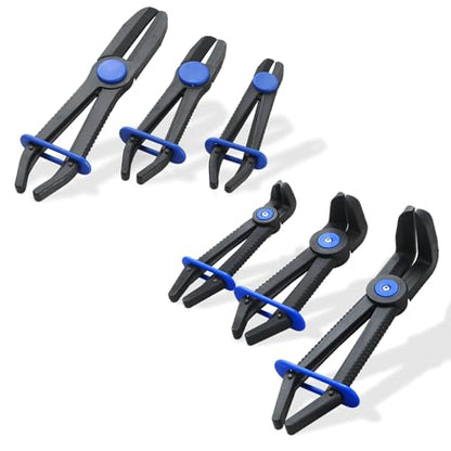 6PCS Hose Clamp Pliers Set | Versatile Hose Pinch Off Pliers, Line Clamp Pliers Set Straight & 90°Angled for Flexible Hoses, Brake Hoses, Fuel Lines - style: 6PCS Straight & 90°Angled