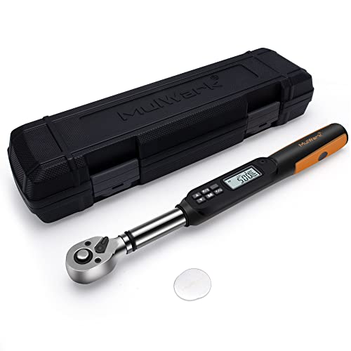 MULWARK 3/8" Digital Torque Wrench Electronic Set, with Buzzer & LED, 2.2-44.3 ft-lbs(3-60 Nm), High Precision Adjustable Electronic Torque Wrenches Car Repairing Tool Calibrated with Storage Case