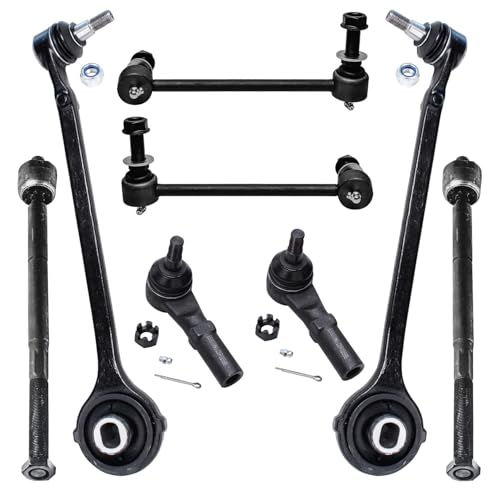 Detroit Axle - Kit for 2011-2020 Dodge Charger 2011-2018 Challenger 2011-2014 Chrysler 300, 2 Lower Forward Control Arms with Ball Joint 4 Inner Outer Tie Rods 2 Sway Bar End Links Replacement - size: 8CS34584/8PC