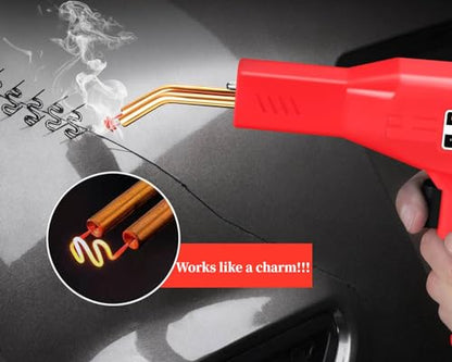 220W Plastic Welder Kit, Auto Bumper Repair Tool with 800 Staples | 1380°F Rapid Heat, Ergonomic Grip, LED Work Light, Plastic Rods, Mesh & Tape, for ABS PP PE TPO
