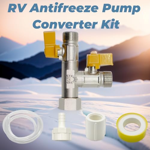 RV 3-Way by-Pass Winterizing Waterizing Water Systerm Antifreeze Pump Converter Kit, RV Water Pump Valves Replacement, 1/2" NPT