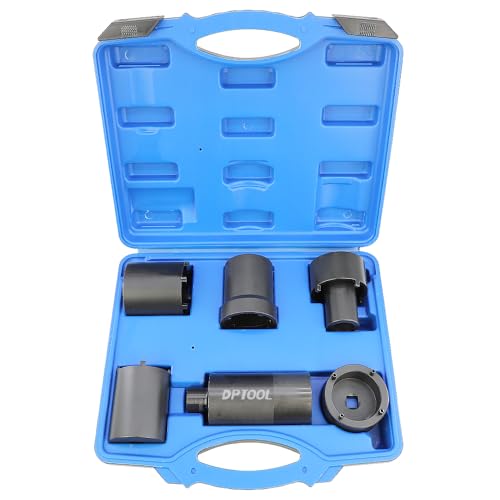 DPTOOL Spindle Nut Socket Tool Kit 6 Pcs Axle Lock Nut Socket Set 1/2” Drive Wheel Hub Nut Remover Installer Compatible with Ford Dana 44/80 Toyota Dodge GMC Chevrolet 4WD Lug Out Spindle Socket Set