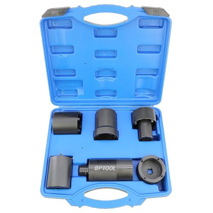 DPTOOL Spindle Nut Socket Tool Kit 6 Pcs Axle Lock Nut Socket Set 1/2” Drive Wheel Hub Nut Remover Installer Compatible with Ford Dana 44/80 Toyota Dodge GMC Chevrolet 4WD Lug Out Spindle Socket Set