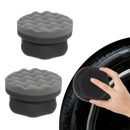 2PCS Tire Dressing Applicator Pad Hex Grip Reusable Car & Truck Tire Shine Applicator No-Drip, Streak-Free Shinig Professional Car Detailing Foam Sponge Brush Tool Works for All Tires Shine & Gels