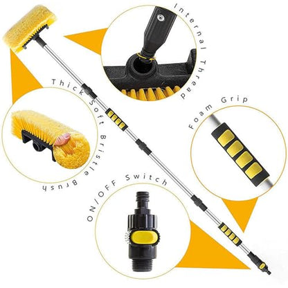 60" Car Wash Brush with Long Handle, Soft Bristle Scrub Cleaning Tool, Extendable Washing Brushes Broom Kit for Auto Cars, Trucks, RV, Truck, Boat, Wall, Solar Panels