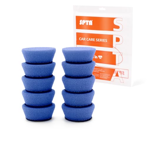 SPTA Blue Mini High-Cut Foam Polishing Pad Sets, 10Pcs 1.3inch/32mm Sponge Polishing Buffing Pads, Car Foam Detail Polishing Pad Kit for Car Detail Polishing, Small Area Polishing -FF102-10 - color: 10Pcs Blue Moderate-Cut Pad, size: 1 Inch (25mm)