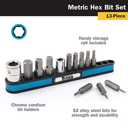 Titan 16112 Metric Hex Bit Set, 13 Piece (13 Piece Metric Hex Bit Set) - style: Standard