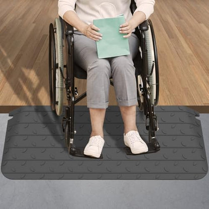 1" - 4" Rise Height Heavy-Duty Rubber Threshold Ramps, Cuttable Entrance Doorway Ramp, Non-Slip Curb Ramps, Loading Ramps for Wheelchair Scooter Car Outdoor Indoor (2.5" Rise) - size: 2.5" Rise