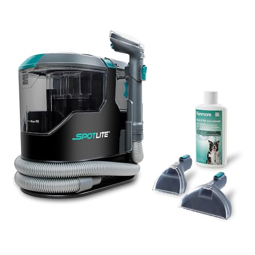 Kenmore Portable Carpet & Upholstery Spot Cleaner Machine 17Kpa Suction | with Versatile Tools for Pet, Couches, Car and Auto Detailer, Black -KW2001.01 - color: Black