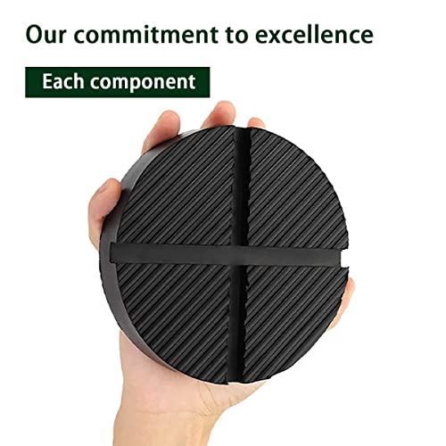 Universal Floor Jack Rubber Pad, Jack Pad Adapter Pinch with Cross Groove Design, Weld Side Frame Rail Protector Puck, Slotted Jack Stands Disk, Auto Accessories Fit for Most Cars (1)