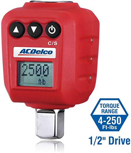 ACDelco 1/2” Digital Torque Adapter (25 to 250 ft-lbs) with Audible, LED Alert ARM602-4A