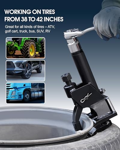 Manual Tire Bead Breaker, 38"-42" Tires Changer Tool w/Rubber Pad, Protect Aluminum Alloy Hubs, Easy-Operated Tire Repair Tool for Car Truck Tractor Mower ATV RV