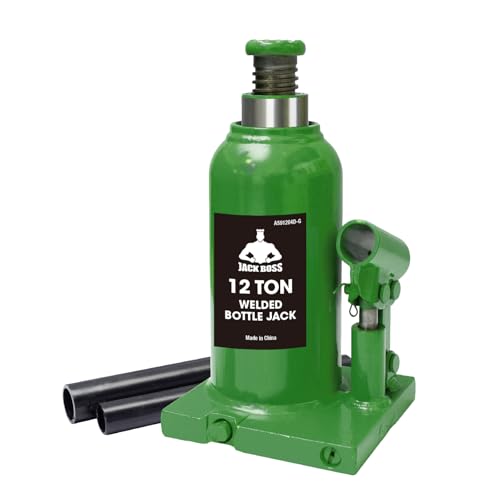 Jack Boss Bottle Jack 12 Ton (24,000 LBs) Hydraulic Car Jack, Fit for Auto Truck Repair and House Lift, Green - color: Green, size: 12 TON
