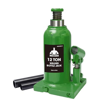 Jack Boss Bottle Jack 12 Ton (24,000 LBs) Hydraulic Car Jack, Fit for Auto Truck Repair and House Lift, Green - color: Green, size: 12 TON