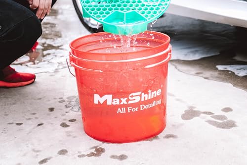 Maxshine 3.5 Gallon Universal Detailing Bucket (Red) – Car Wash Bucket for Scratch-Free Washing – Garage Storage & Auto Detailing Tool Holder – Holds Soap, Foam Cannon, Brushes, Microfiber Towels - color: 3.5g Bucket (Red)