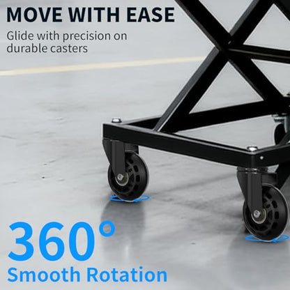 MySit Creeper Caster Wheels Set of 4 Heavy-Duty 2.5 Inch Casters Replacement Roller Blade Rubber 360 Degree No Noise Wheel for Mechanic Stool, Rolling Garage Seat - style: 4 Pack No Brakes