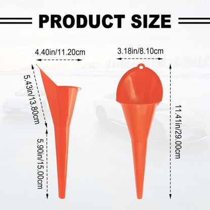 2 Pieces Automotive Plastic Oil Funnels with Long Neck Multi-Function No Spill Design for Gas Coolant Transmission Fluid Engine Oils Fuel Lubricants and Diesel (Yellow) - color: yellow