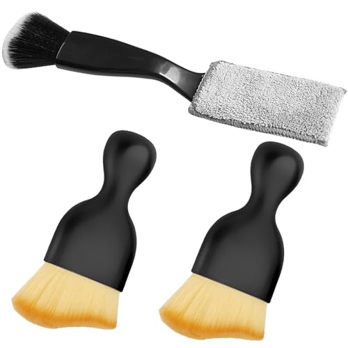 3 PCS Soft Car Interior Detailing Brush Set Dash Duster Tools Dust Removal Kit for Auto Truck SUV & RV Interior Cleaning