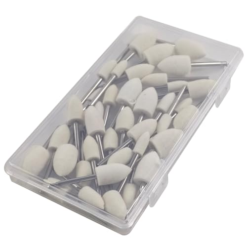 40 Pcs Bullet Shape Wool Polishing Bits - 1/8'' Shank Wool Felt Buffing Polishing Cone Kits for Dremel Rotary Tools (6mm/8mm/10mm/12mm) - style: 40 Pc Bullet Shape Wool Polishing Bits